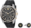 Buy Emporio Armani Men’s Chronograph Quartz Black Silicone Strap 44mm Watch - AR80003 in Pakistan