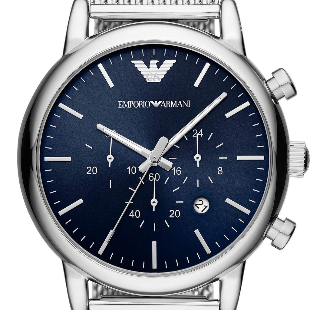 Buy Emporio Armani Men’s Chronograph Quartz Stainless Steel Blue Dial 43mm Watch - AR80038 in Pakistan