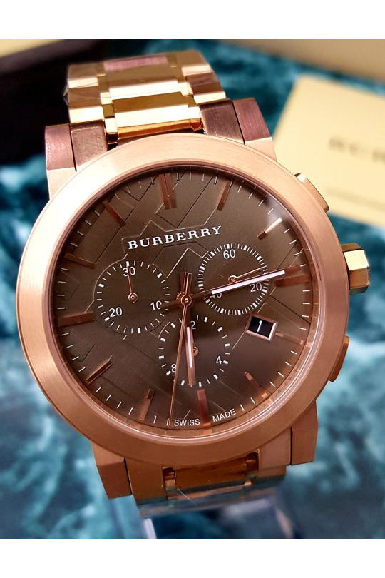 Buy Burberry Men's Swiss Made Gold-Tone Stainless Steel Grey Dial 42mm Watch BU9353 in Pakistan