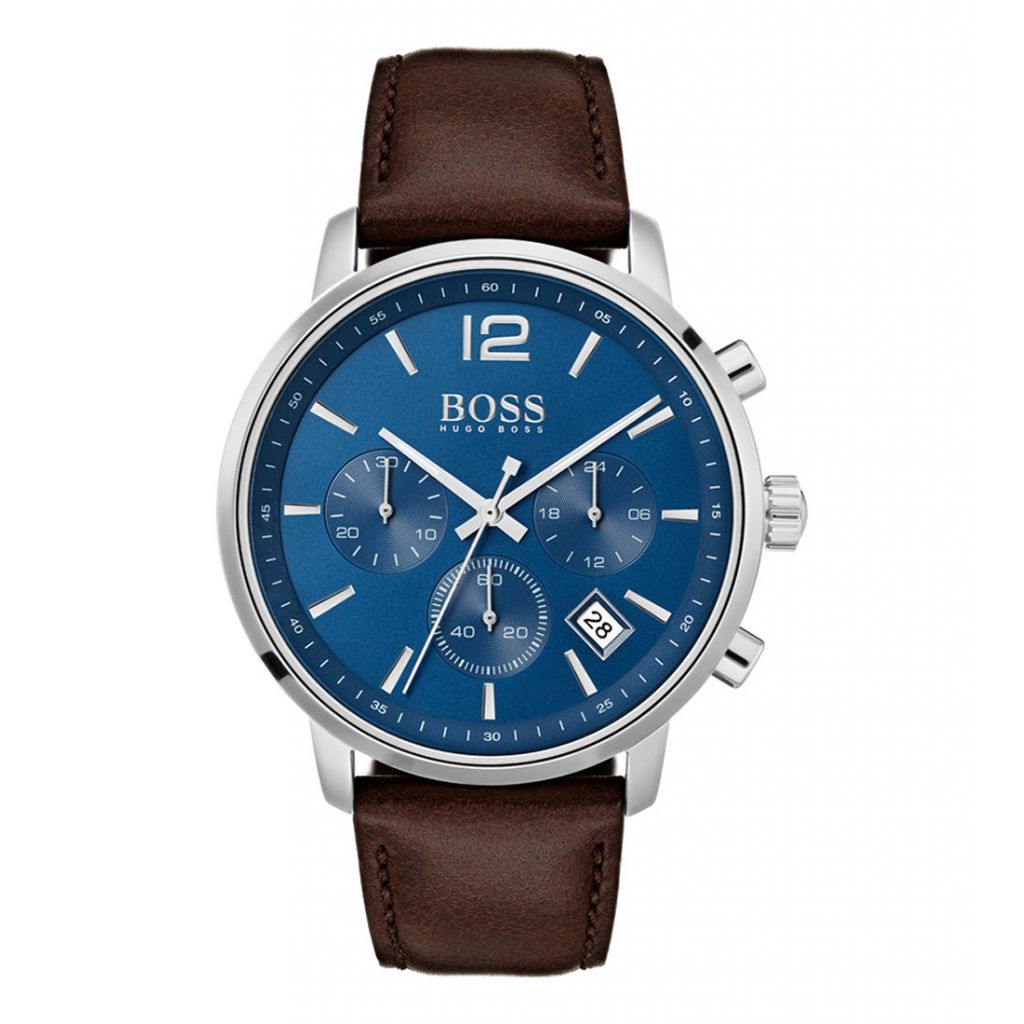 Buy Hugo Boss Mens Quartz Brown Leather Strap Blue Dial 42mm Watch - 1513606 in Pakistan