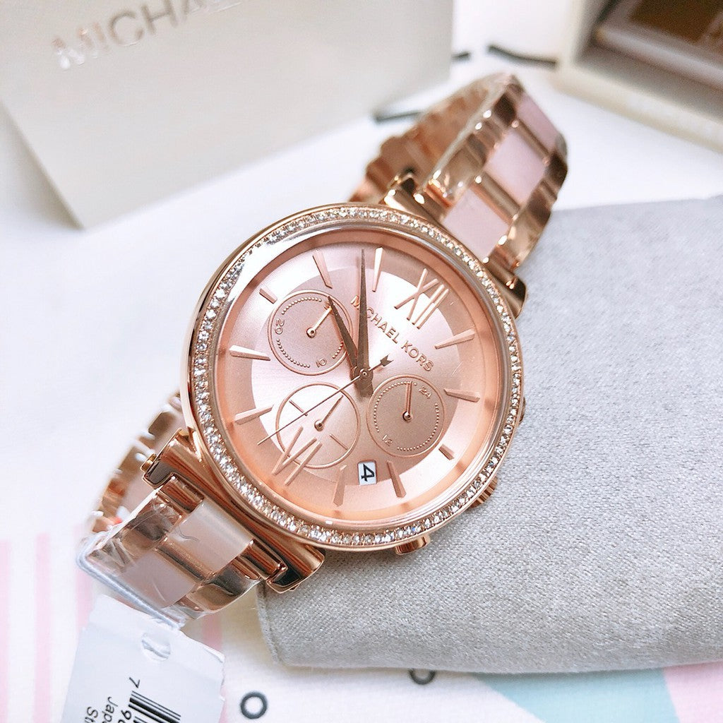 Buy Michael Kors Womens Chronograph Quartz Sofie Stainless Steel Rose Gold Dial 39mm Watch - Mk6560 in Pakistan