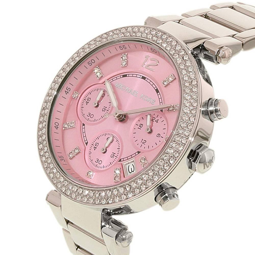 Buy Michael Kors Womens Quartz Parker Silver Stainless Steel Pink Dial 39mm Watch - Mk6105 in Pakistan