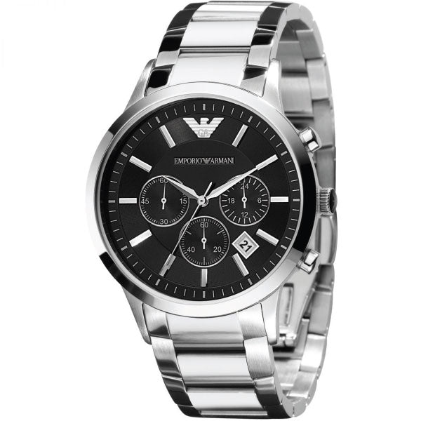 Buy Emporio Armani Mens Chronograph Quartz Stainless Steel Black Dial 43mm Watch - Ar2434 in Pakistan