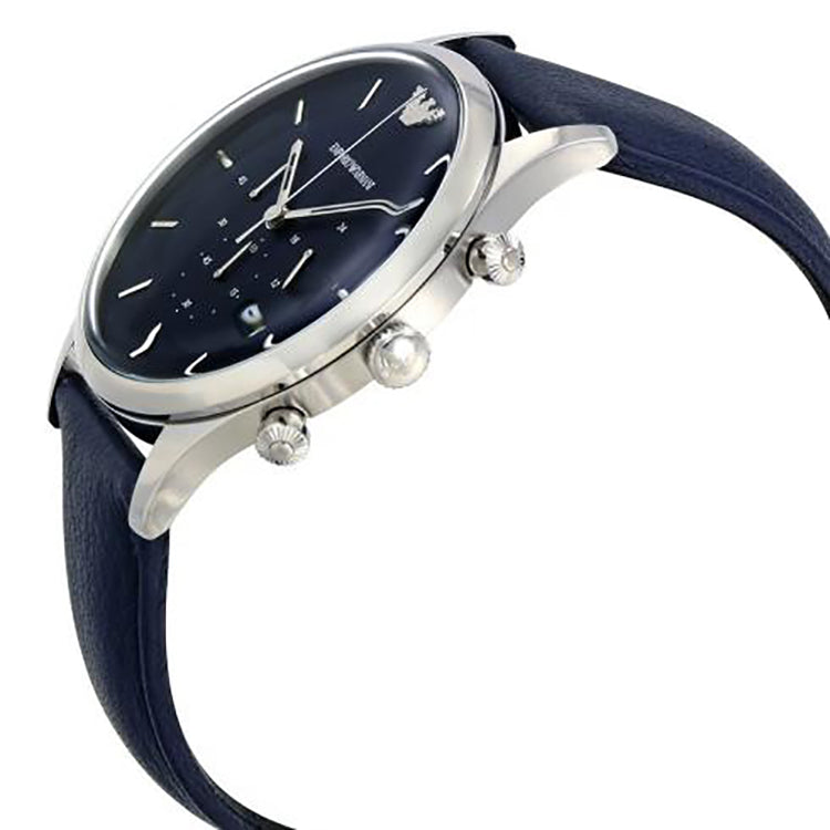 Buy Emporio Armani Men’s Chronograph Quartz Leather Strap Blue Dial 43mm Watch - AR11018 in Pakistan