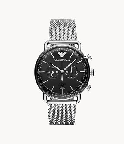 Buy Emporio Armani Men’s Chronograph Stainless Steel Black Dial 43mm Watch - AR11104 in Pakistan