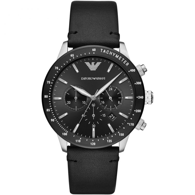 Buy Emporio Armani Mens Chronograph Quartz Leather Strap Black Dial 43mm Watch - Ar11243 in Pakistan