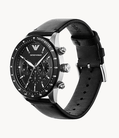 Buy Emporio Armani Mens Chronograph Quartz Leather Strap Black Dial 43mm Watch - Ar11243 in Pakistan