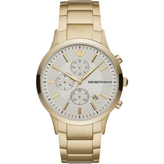 Buy Emporio Armani Mens Chronograph Quartz Stainless Steel Off White Dial 43mm Watch - Ar11332 in Pakistan