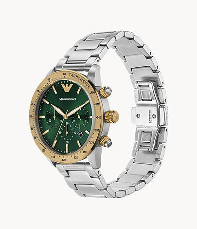 Buy Emporio Armani Mario Mens Quartz Stainless Steel Green Dial 43mm Watch - Ar11454 in Pakistan