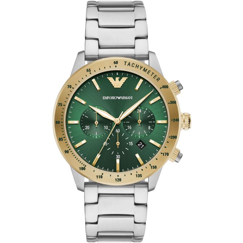 Buy Emporio Armani Mario Mens Quartz Stainless Steel Green Dial 43mm Watch - Ar11454 in Pakistan