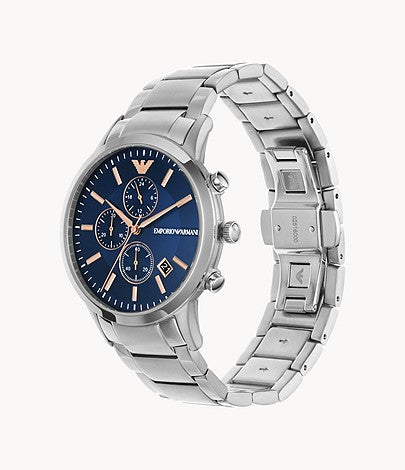 Buy Emporio Armani Mens Chronograph Stainless Steel Blue Dial 43mm Watch - Ar11458 in Pakistan