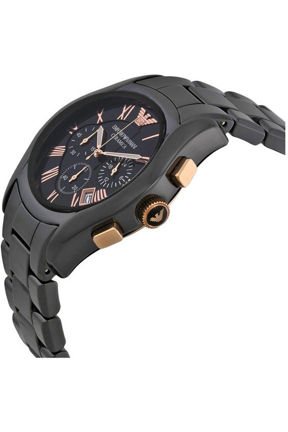 Buy Emporio Armani Men’s Chronograph Quartz Stainless Steel Black Dial 42mm Watch 1410 in Pakistan