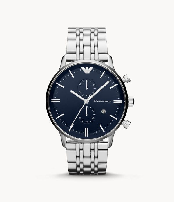 Buy Emporio Armani Quartz Stainless Steel Blue Dial 43mm Watch for Men - Ar1648 in Pakistan