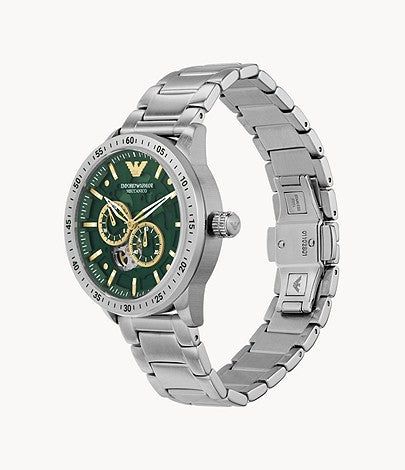 Buy Emporio Armani Men’s Automatic Silver Stainless Steel Green Dial 43mm Watch - AR60053 in Pakistan