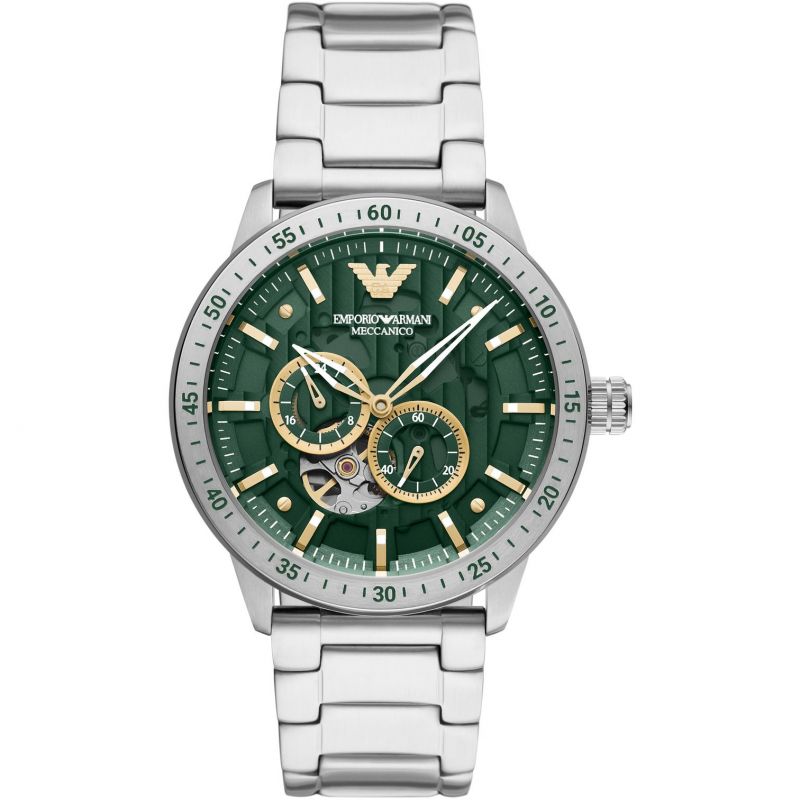 Buy Emporio Armani Men’s Automatic Silver Stainless Steel Green Dial 43mm Watch - AR60053 in Pakistan