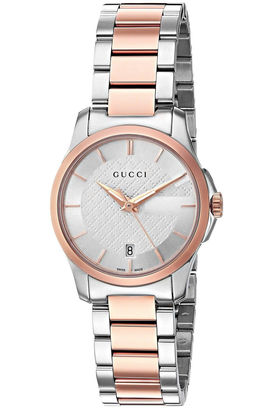 Buy Gucci Women's Swiss Made Quartz Stainless Steel Silver Dial 27mm Watch YA126564 in Pakistan