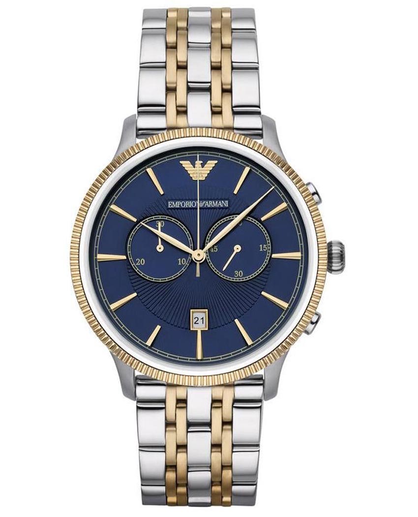 Buy Emporio Armani Men's Chronograph Stainless Steel Blue Dial 43mm Watch AR1847 in Pakistan