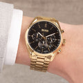 Buy Hugo Boss Mens Chronograph Champion Gold Stainless Steel Black Dial 44mm Watch - 1513848 in Pakistan