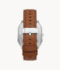 Buy Multifunction Brown Leather Strap Silver Dial Men's Watch in Pakistan