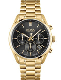 Buy Hugo Boss Mens Chronograph Champion Gold Stainless Steel Black Dial 44mm Watch - 1513848 in Pakistan