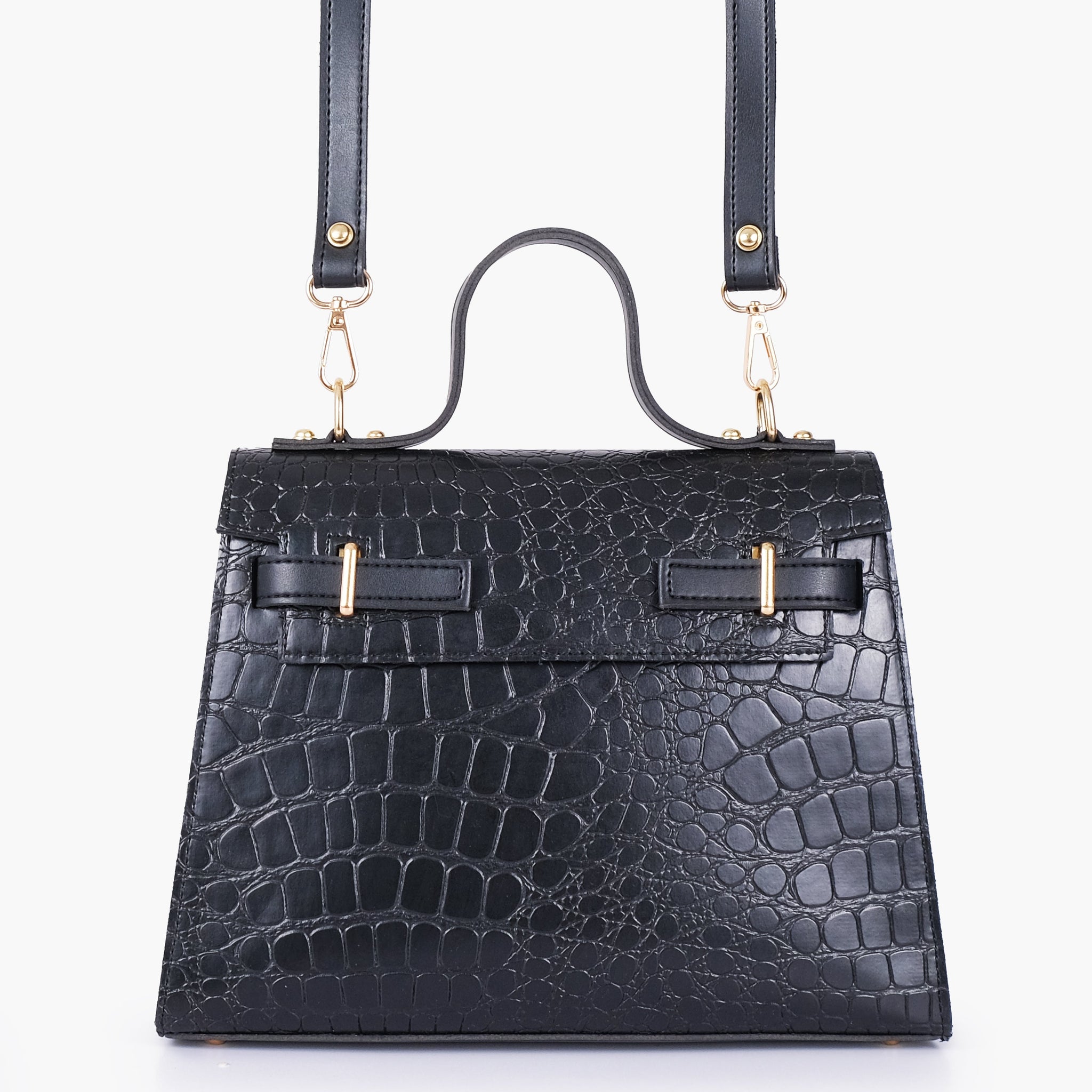 Buy Black Crocodile Cross Body Bag With Top Handle - Black in Pakistan