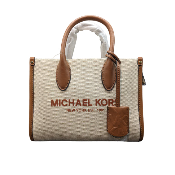 Michael Kors Mirella Large Logo Tote Bag In Natural