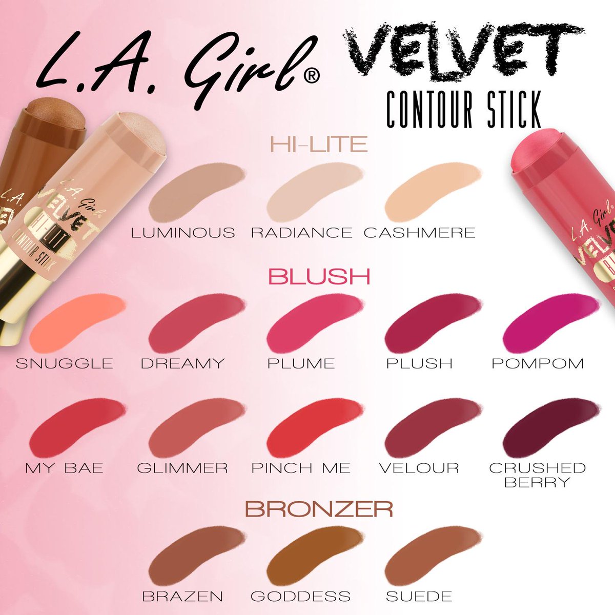 Buy L.A. Girl Cosmetics Velvet Contour Blush Stick - Glimmer in Pakistan
