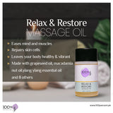 Buy 100 Percent Wellness Relax & Restore Massage Oil - 120ml in Pakistan