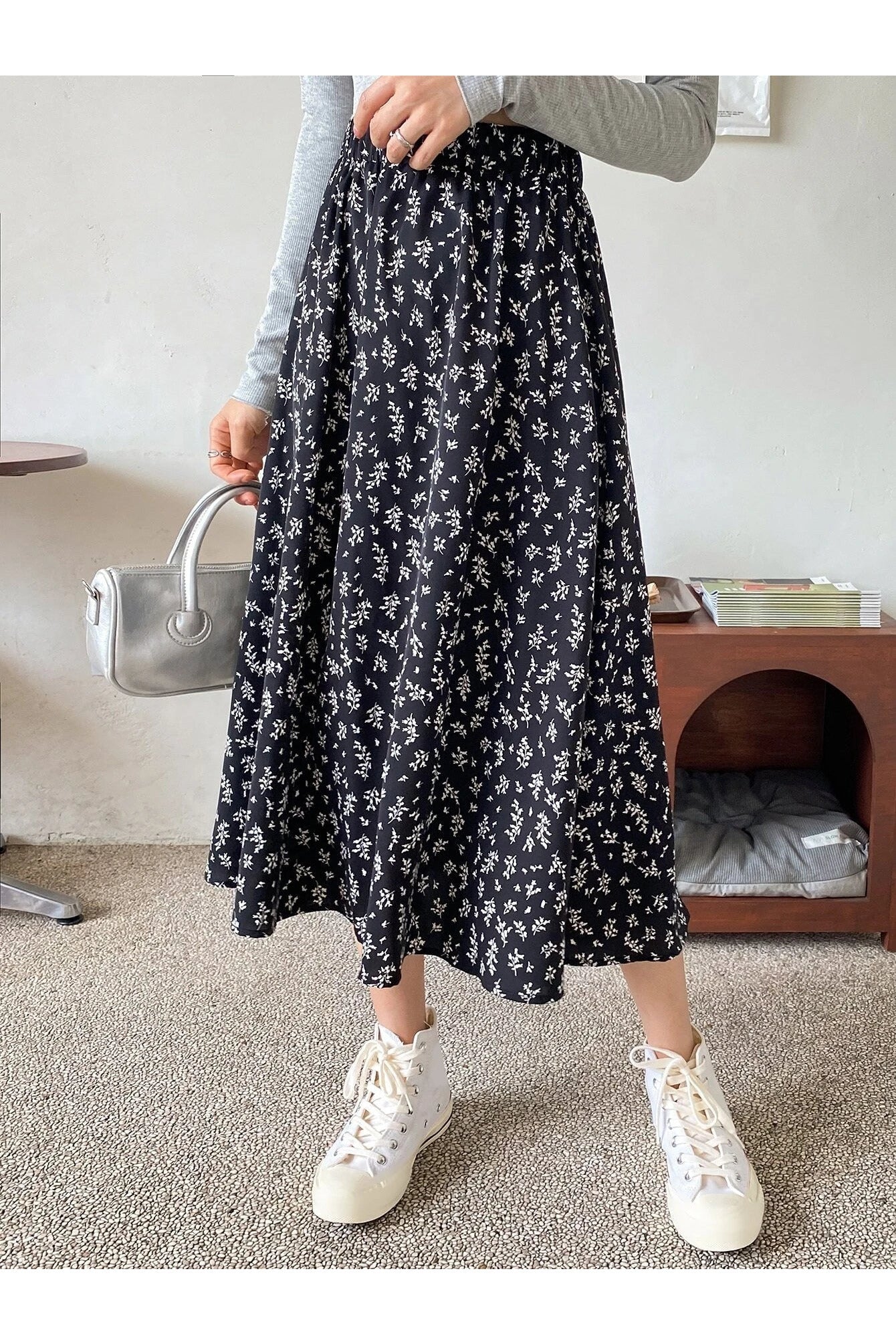 Buy Shein DAZY High Waist Ditsy Floral Skirt in Pakistan
