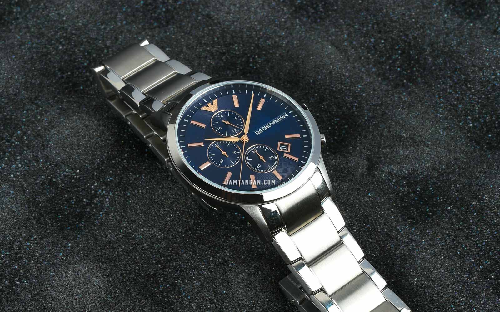 Buy Emporio Armani Mens Chronograph Stainless Steel Blue Dial 43mm Watch - Ar11458 in Pakistan