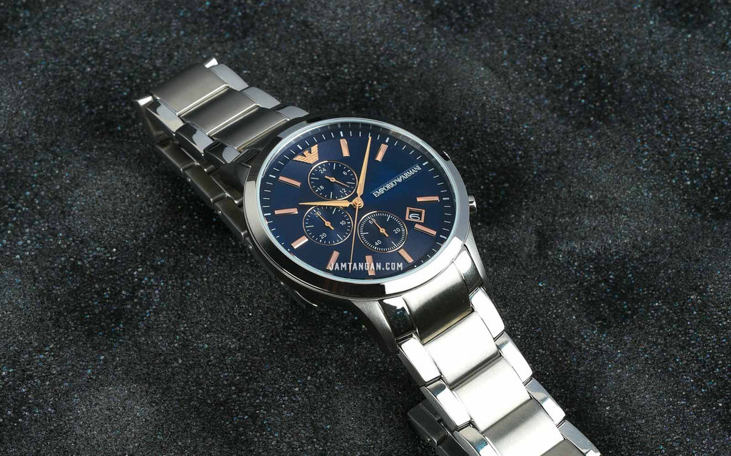 Buy Emporio Armani Mens Chronograph Stainless Steel Blue Dial 43mm Watch - Ar11458 in Pakistan