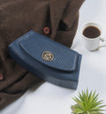 Buy Negative Apparel Snakeskin Pattern Flap Baguette Bag FD - Blue in Pakistan