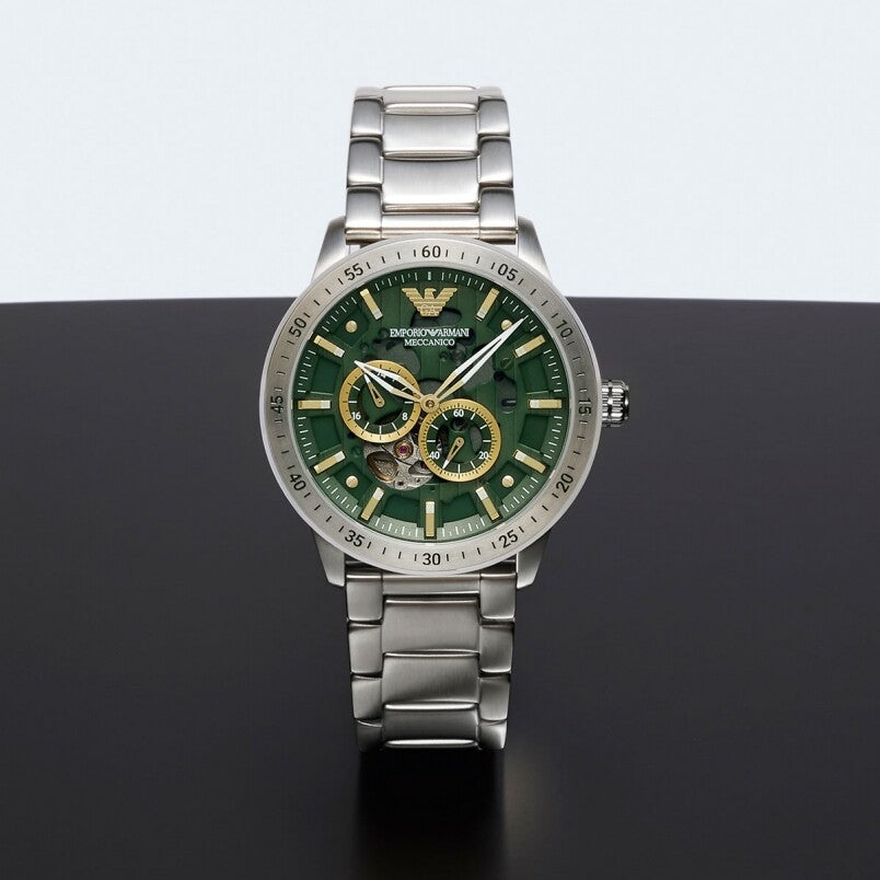 Buy Emporio Armani Men’s Automatic Silver Stainless Steel Green Dial 43mm Watch - AR60053 in Pakistan