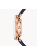 Buy Fossil Women's Quartz Blue Leather Strap Silver Dial 35mm Watch ES4394 in Pakistan