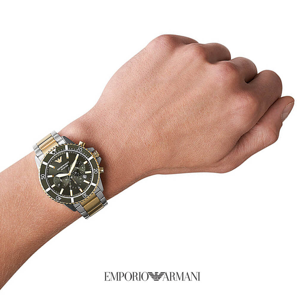 Buy Emporio Armani Mens Quartz Stainless Steel Green Dial 43mm Watch - Ar11361 in Pakistan