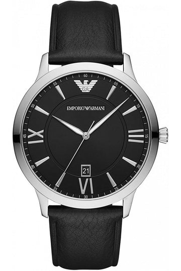 Buy Emporio Armani Men’s Quartz Leather Strap Black Dial 44mm Watch 11210 in Pakistan