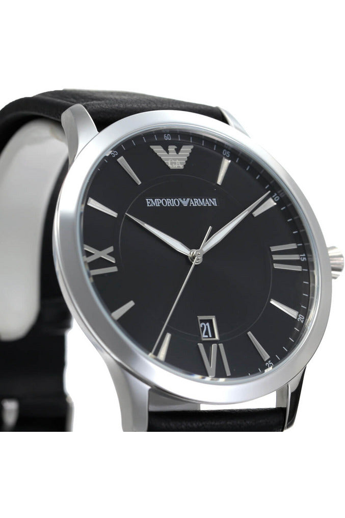 Buy Emporio Armani Men’s Quartz Leather Strap Black Dial 44mm Watch 11210 in Pakistan