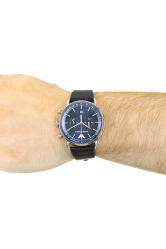 Buy Emporio Armani Men's Chronograph Quartz Leather Strap Blue Dial 43mm Watch AR11105 in Pakistan