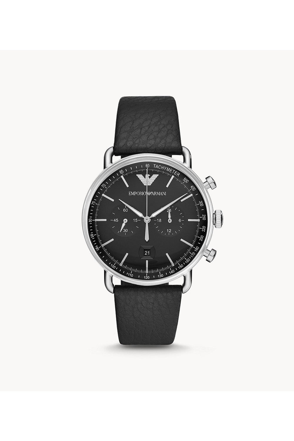 Buy Emporio Armani Men's Chronograph Quartz Leather Strap Black Dial 43mm Watch AR11143 in Pakistan