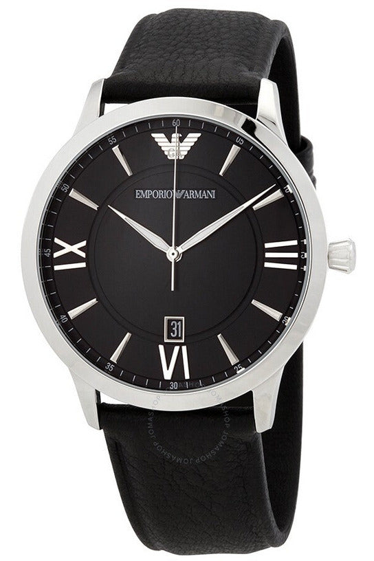 Buy Emporio Armani Men’s Quartz Leather Strap Black Dial 44mm Watch 11210 in Pakistan