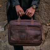 Buy Jild Everyday Companion Leather Laptop Bag Vintage - Dark Brown in Pakistan