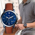 Buy Fossil Men's Quartz Leather Strap Blue Dial 44mm Watch FS5791 in Pakistan