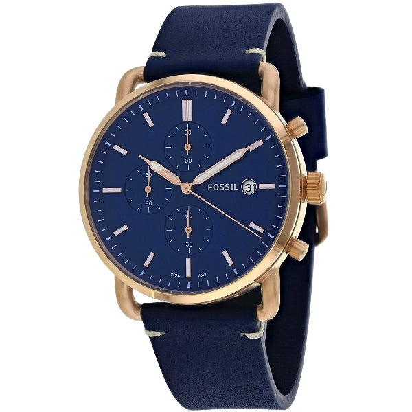 Buy The Commuter Chronograph Blue Dial Navy Leather Watch For Men in Pakistan