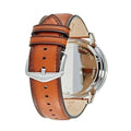 Buy Men's Quartz Stainless Steel Blue Dial Brown Leather Strap 44Mm Watch in Pakistan