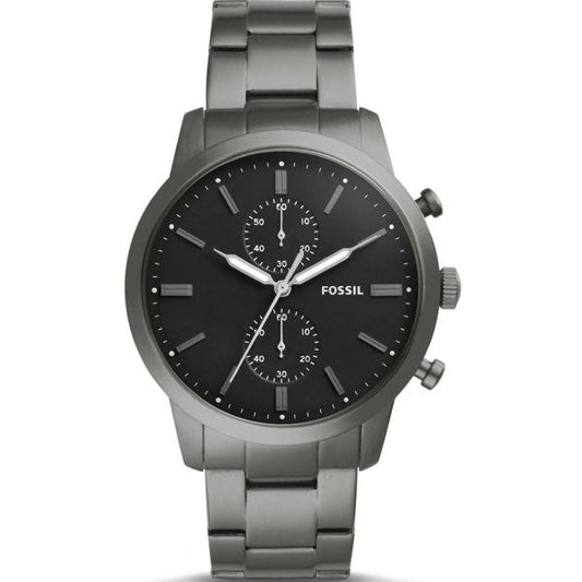 Buy Men's Quartz Chronograph Grey Stainless Steel Black Dial 44Mm Watch in Pakistan