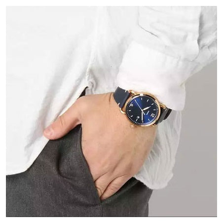 Buy The Commuter Chronograph Blue Dial Navy Leather Watch For Men in Pakistan