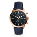 Buy Fossil Men's Chronograph Quartz Blue Leather Strap Blue Dial 44mm Watch FS5436 in Pakistan