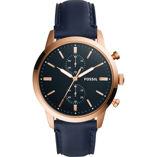 Buy Fossil Men's Chronograph Quartz Blue Leather Strap Blue Dial 44mm Watch FS5436 in Pakistan