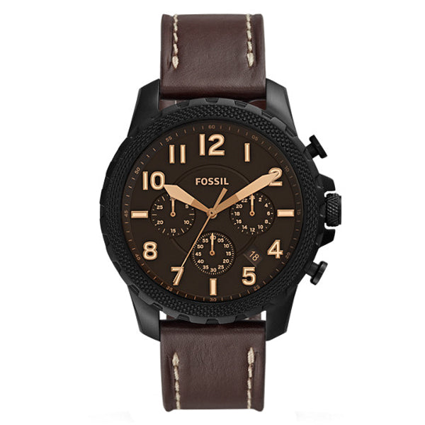 Buy Fossil Men's Quartz Brown Leather Strap Black Dial 46mm Watch FS5601 in Pakistan