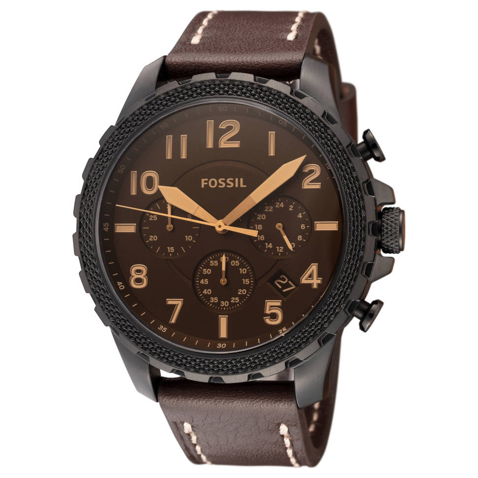 Buy Fossil Men's Quartz Brown Leather Strap Black Dial 46mm Watch FS5601 in Pakistan